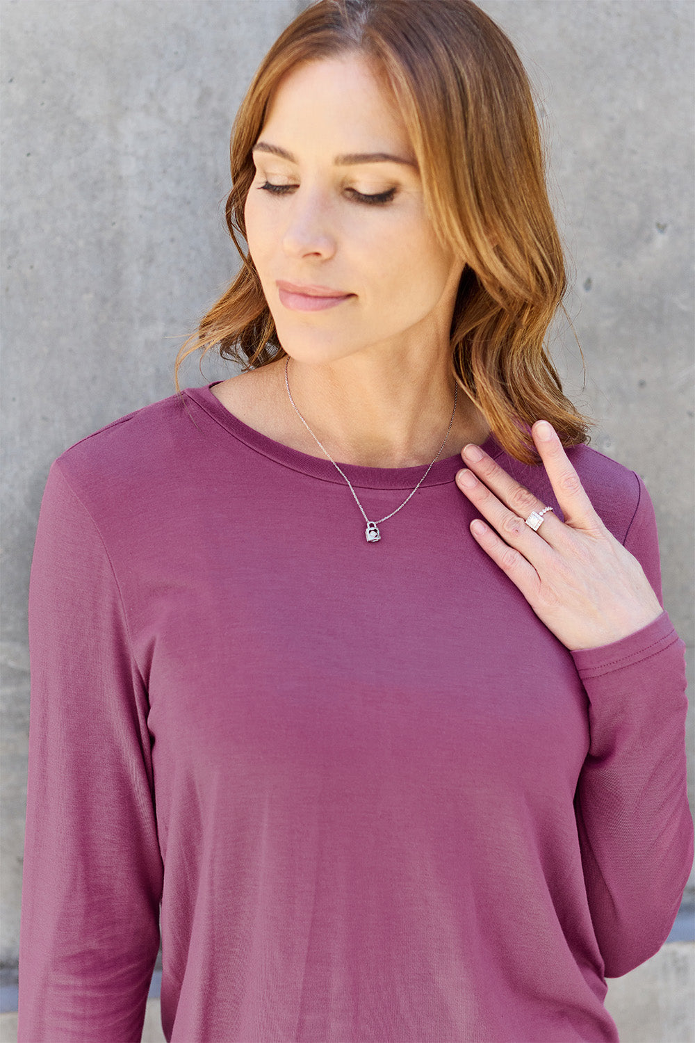 Basic Bae Full Size Round Neck Long Sleeve Top - Charming Charlie