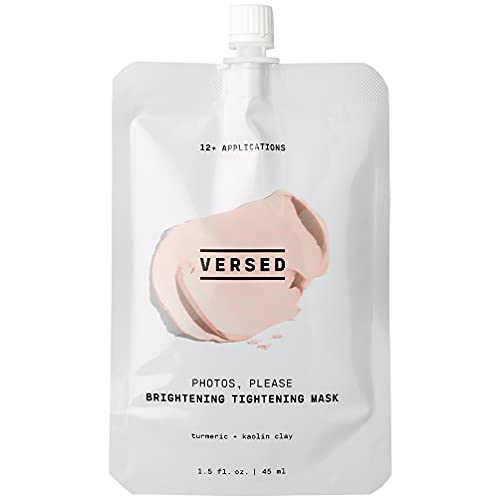 Versed Photos, Please - Tightening, Brightening Face Mask with Turmeric and Kaolin Clay - Pore-Tightening, Hydrating Facial Mask Exfoliates, Removes Blackheads, Evens Skin Tone (1.5 fl oz) - Charming Charlie