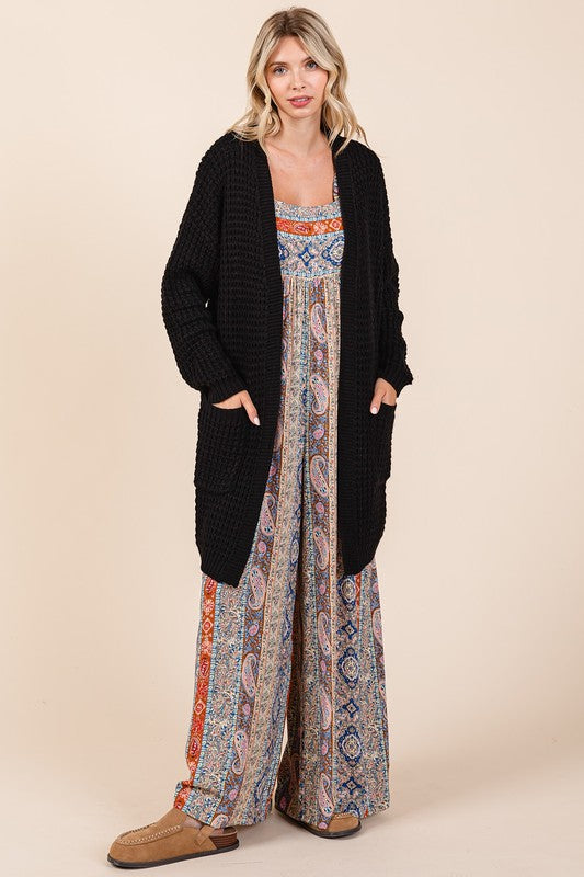 Mittoshop Open Front Long Sleeve Longline Cardigan - Charming Charlie