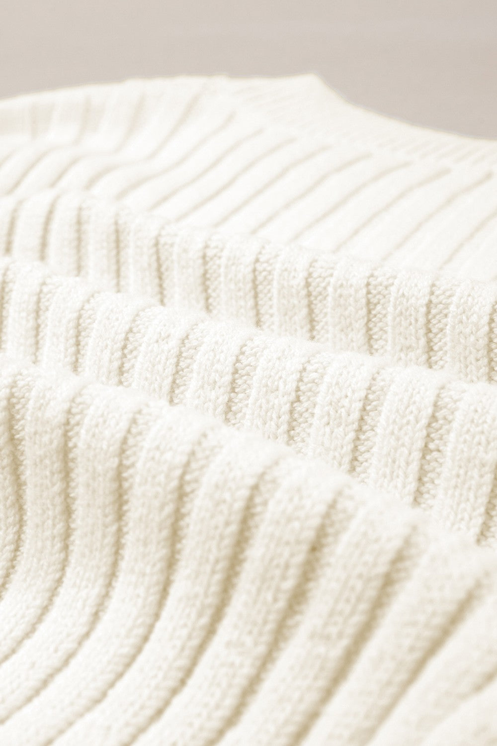Cable-Knit Round Neck Long Sleeve Sweater - Charming Charlie