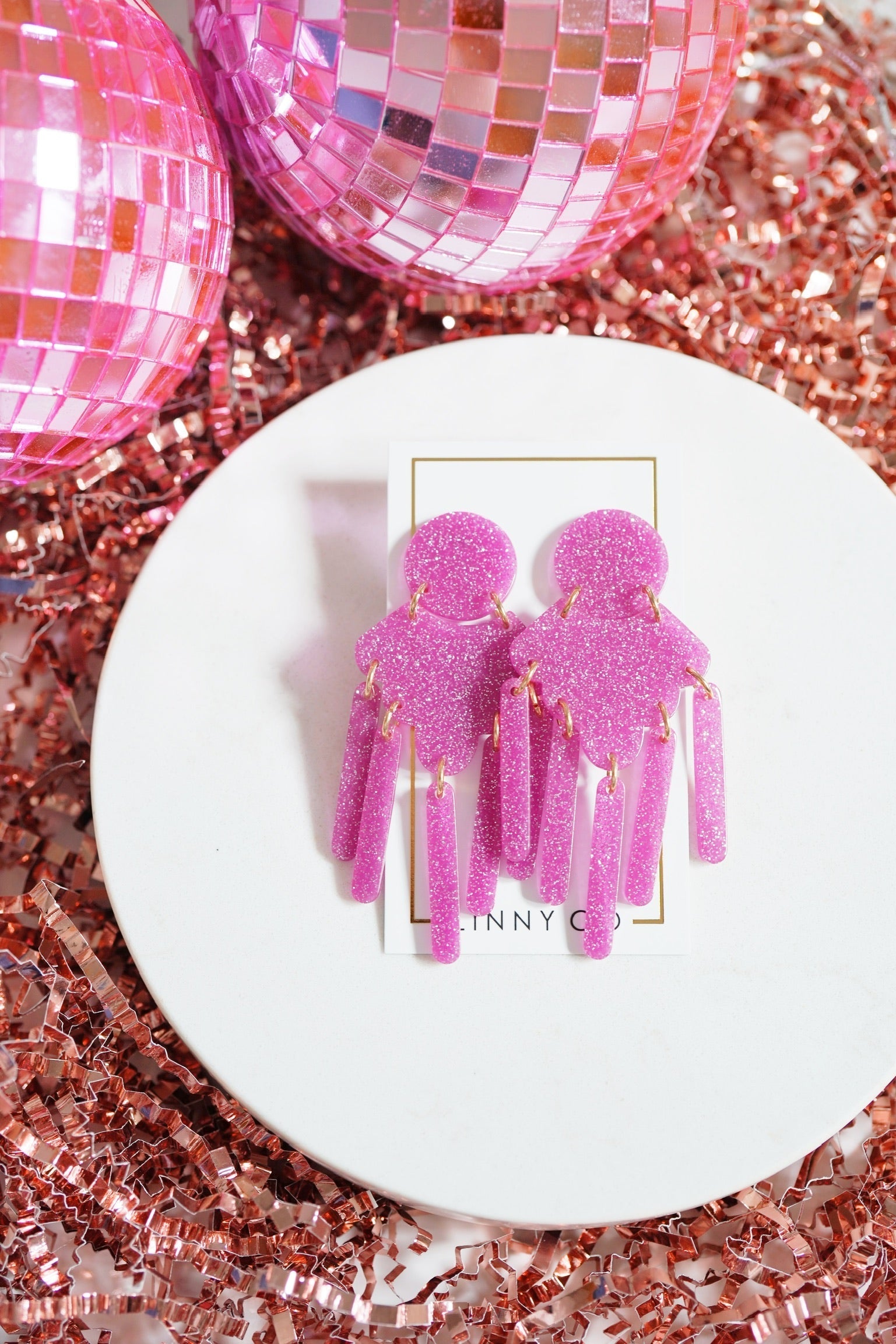 Janelle - Magenta Glitter - Charming Charlie