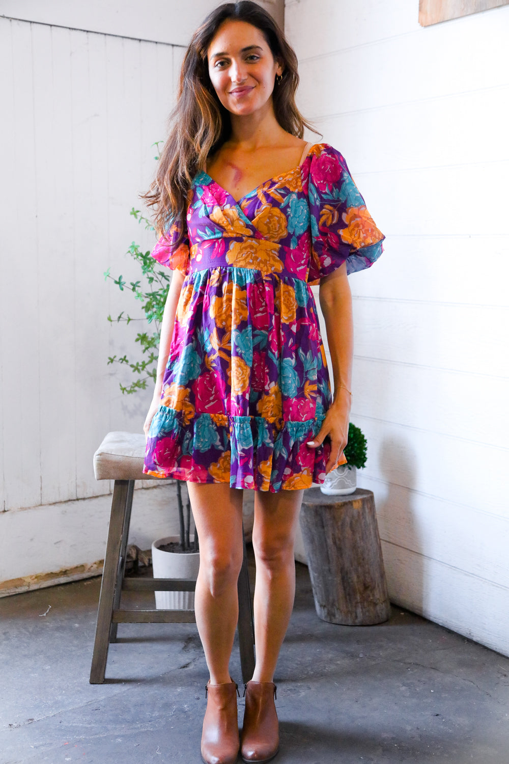 Rosewood Romance Banded Surplice Dress - Charming Charlie