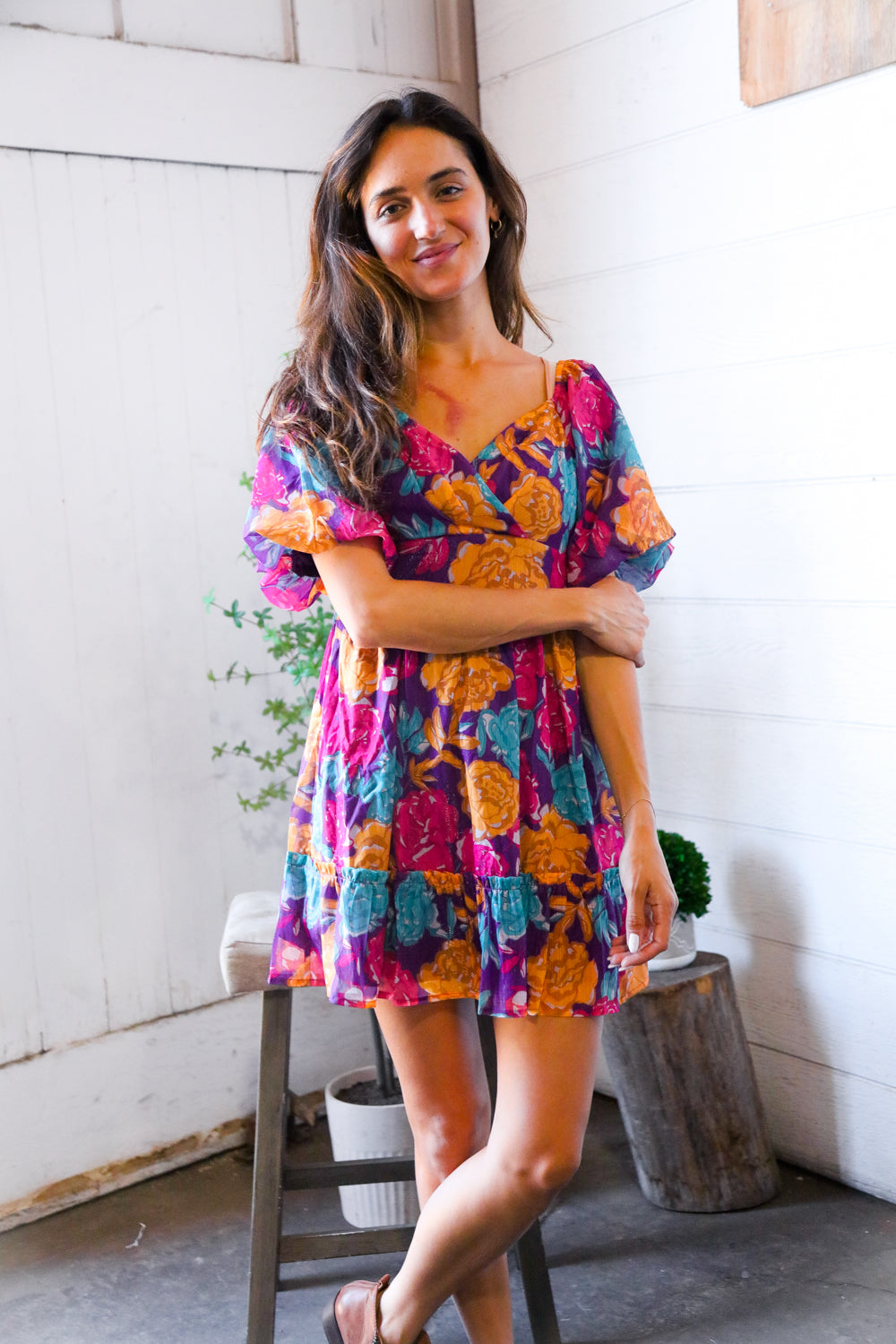 Rosewood Romance Banded Surplice Dress - Charming Charlie