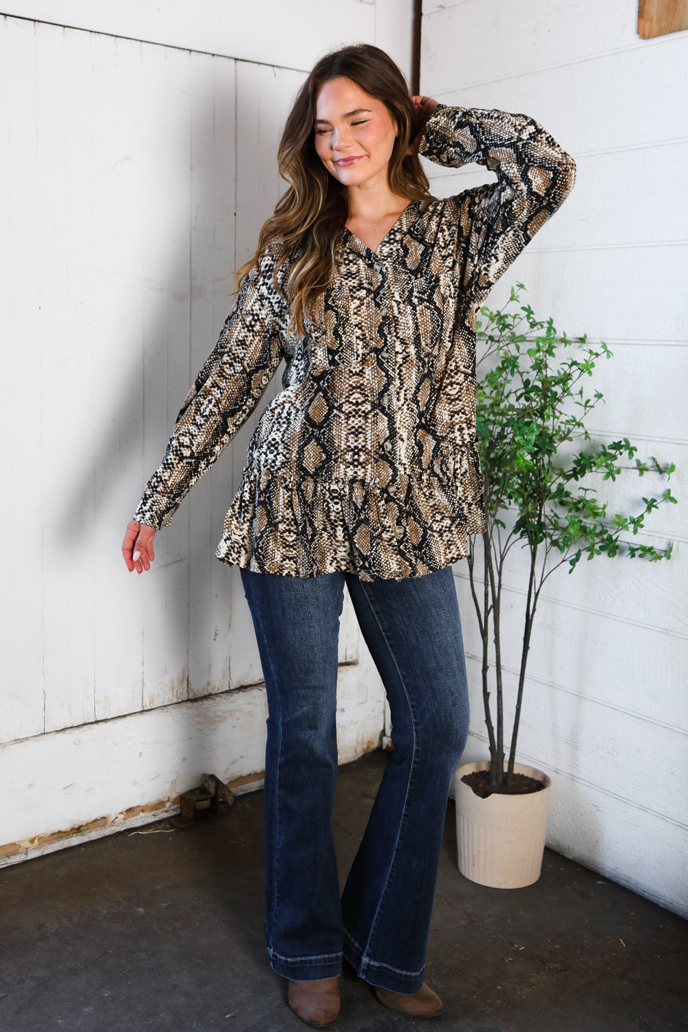 Follow Your Instincts Button Down Blouse - Charming Charlie