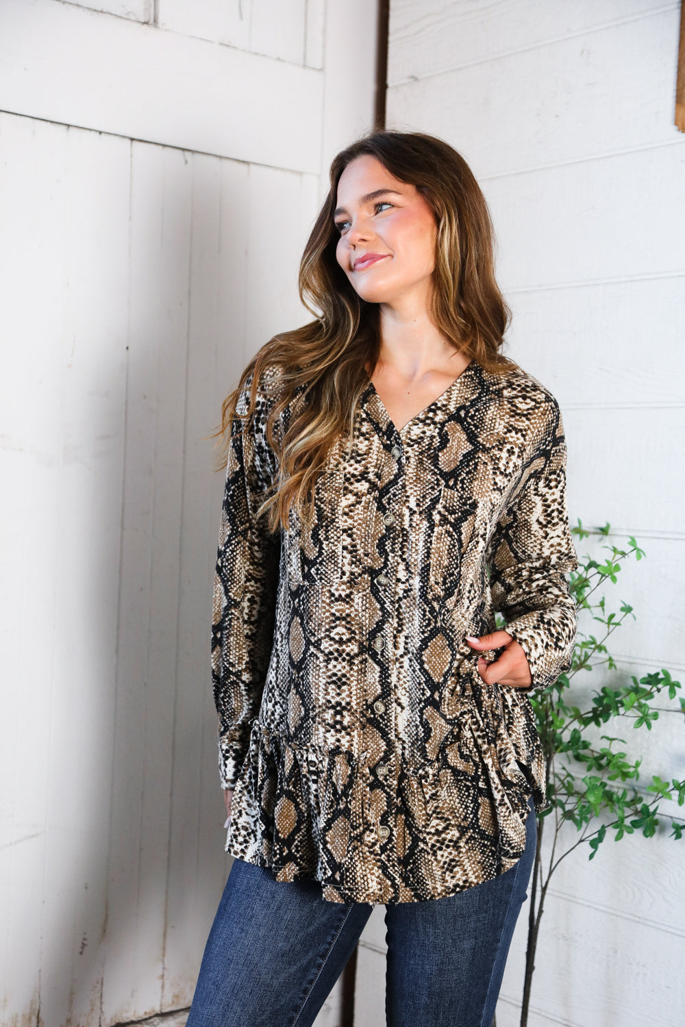 Follow Your Instincts Button Down Blouse - Charming Charlie