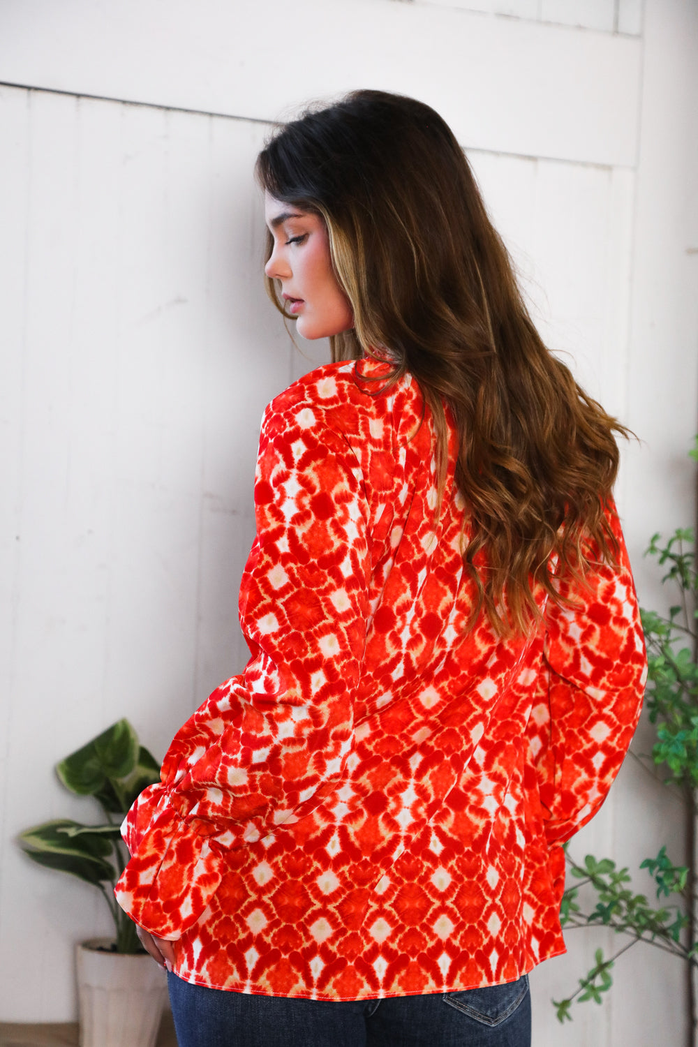 Red Hot Ruffles Woven Blouse - Charming Charlie