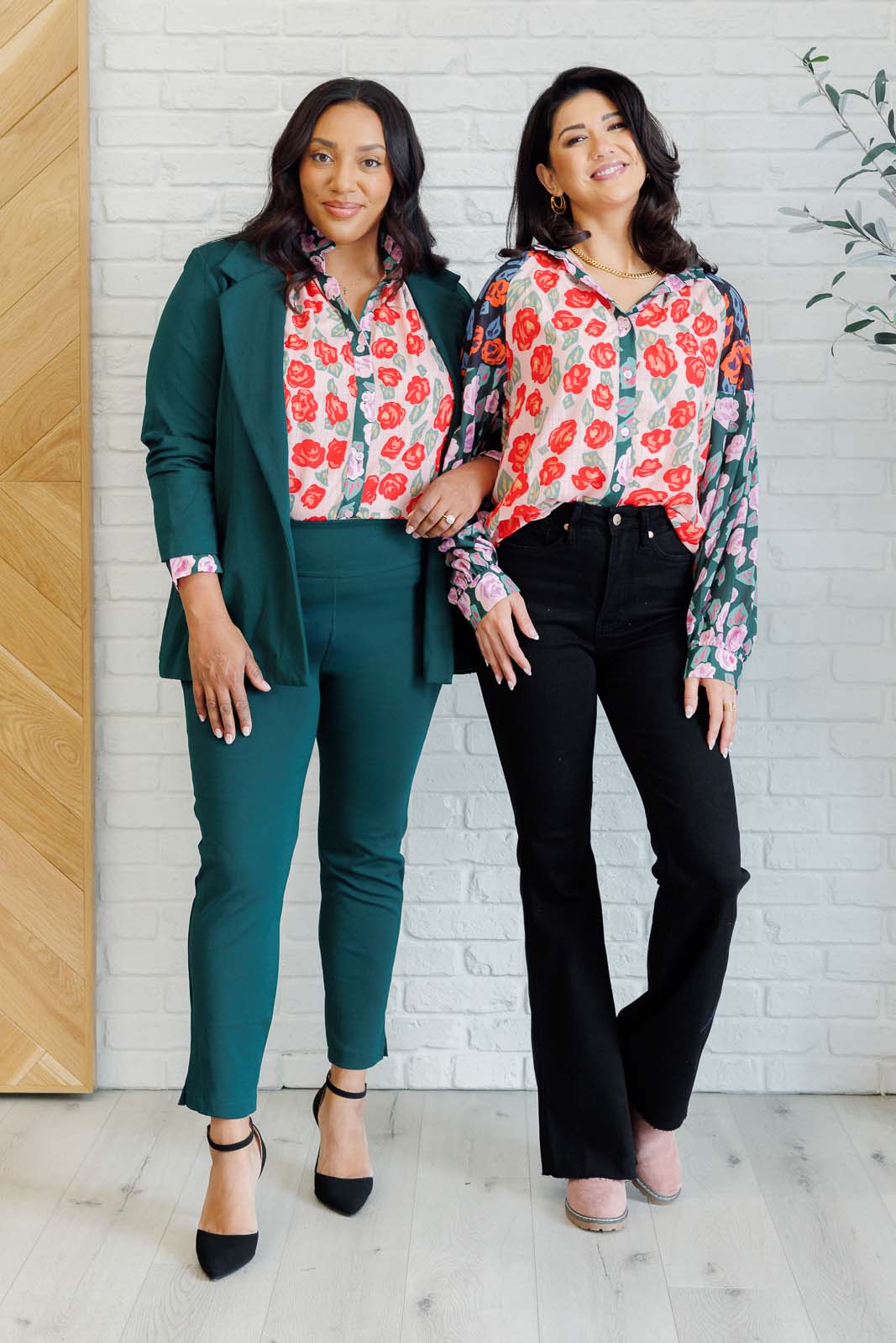 Presupposed Ideas Mixed Print Button Up Blouse - Charming Charlie