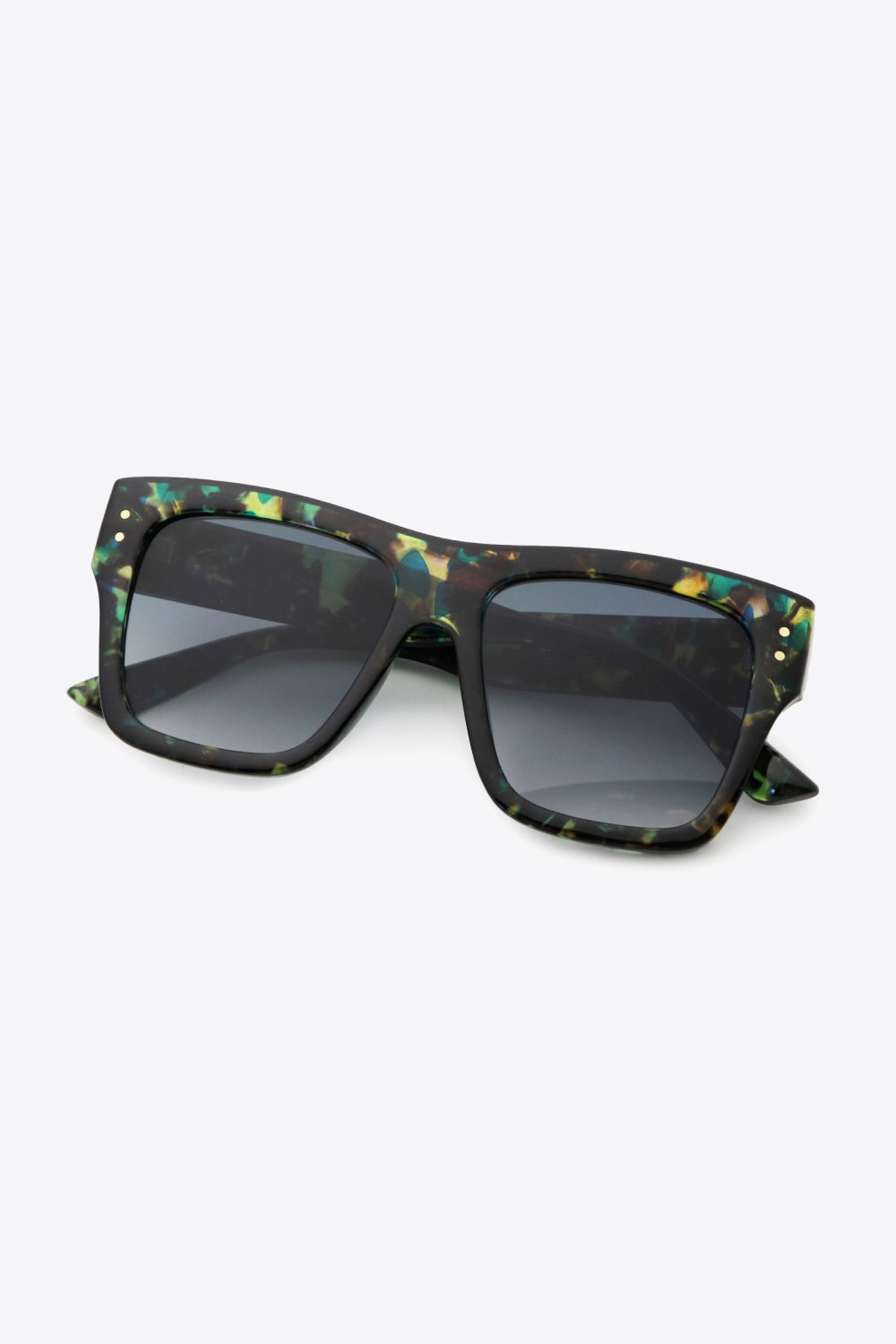 UV400 Patterned Polycarbonate Square Sunglasses - Charming Charlie