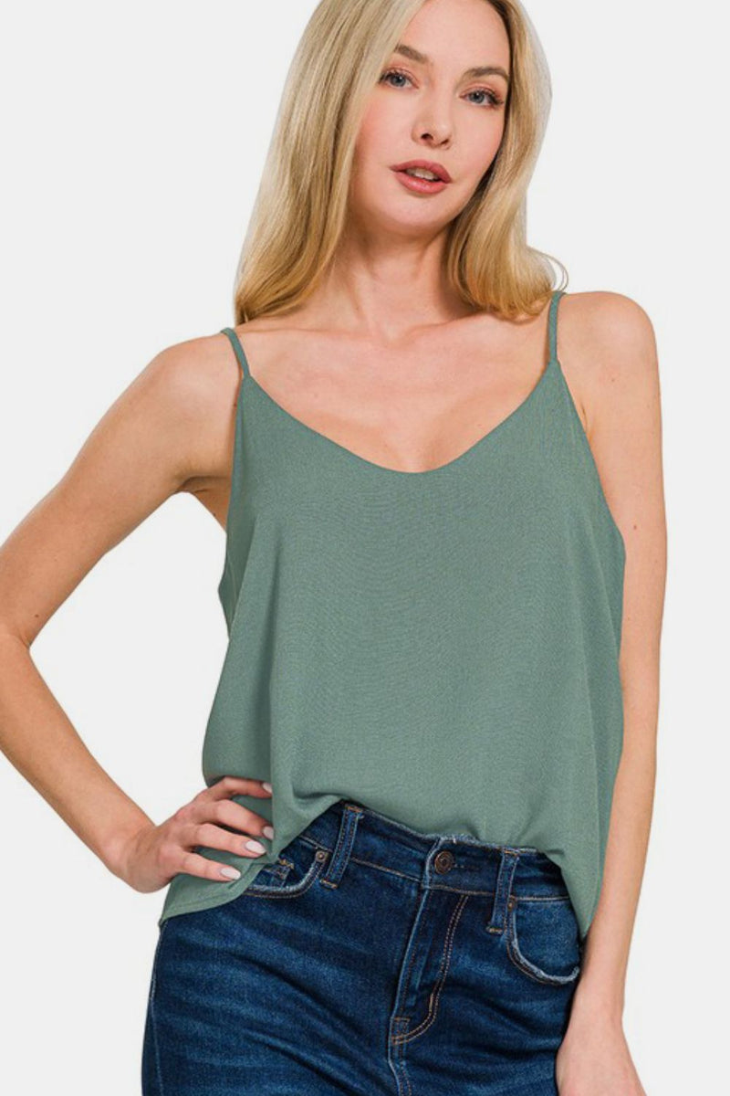 Dam Cami Top Spaghetti Band Denim