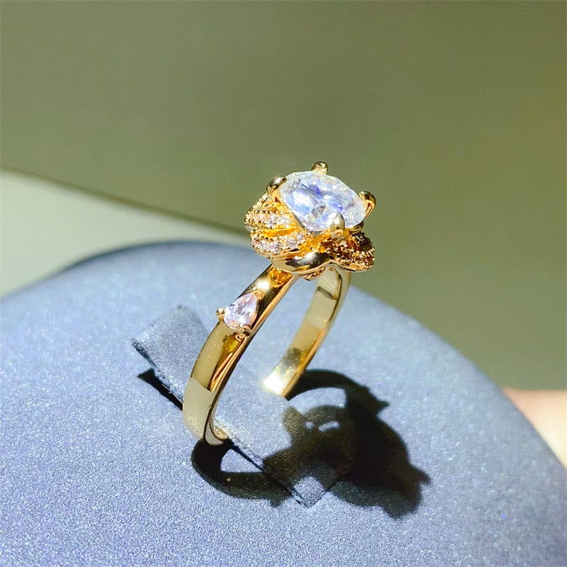 1 Carat Moissanite Zircon 925 Sterling Silver Ring - Charming Charlie