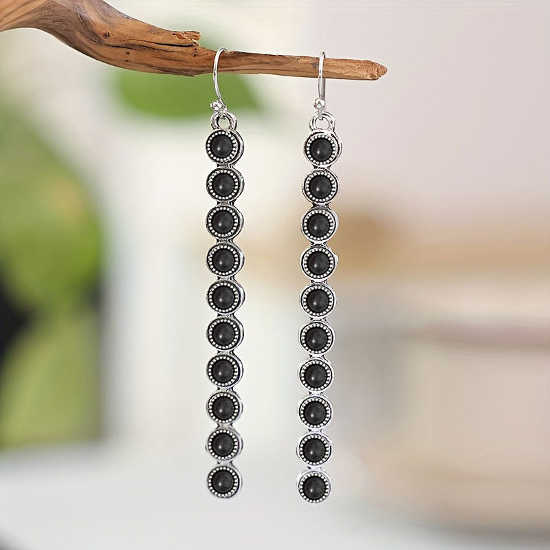 Artificial Turquoise Alloy Bar Earrings - Charming Charlie