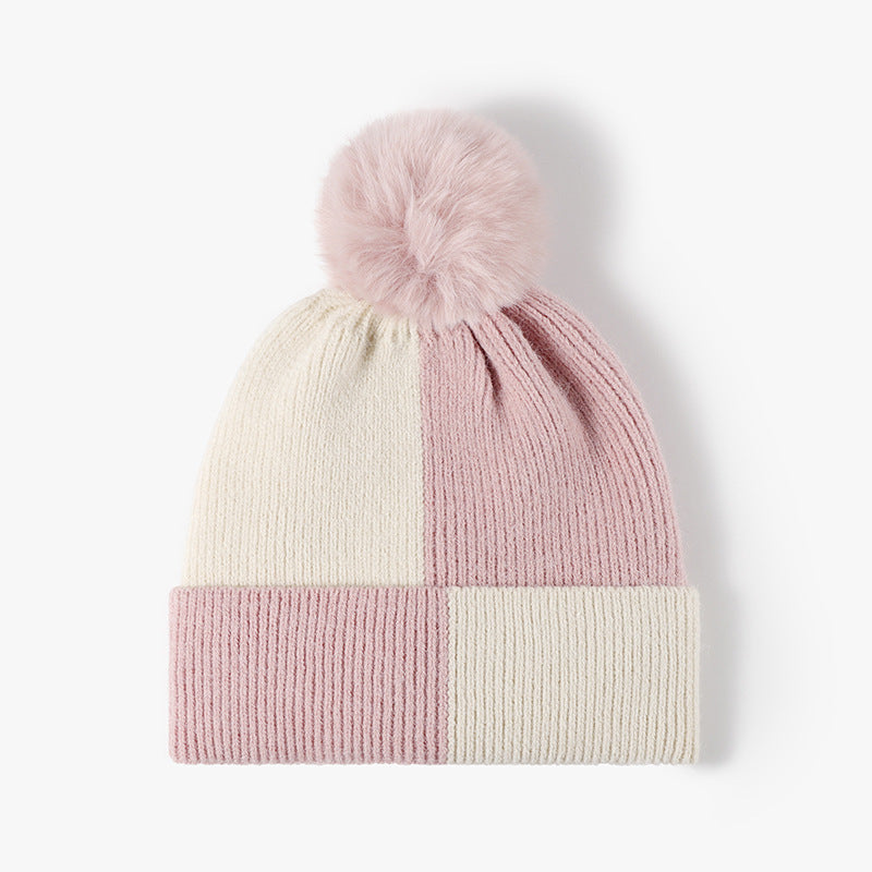 Color Block Knit Hat with Pom-pom - Charming Charlie