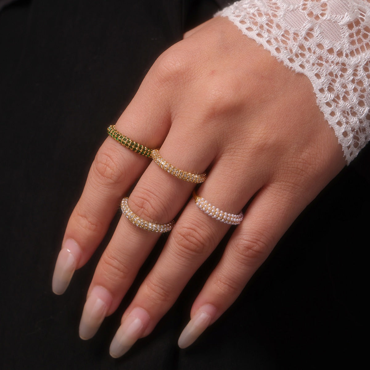 18K Gold-Plated Inlaid Zircon Ring - Charming Charlie