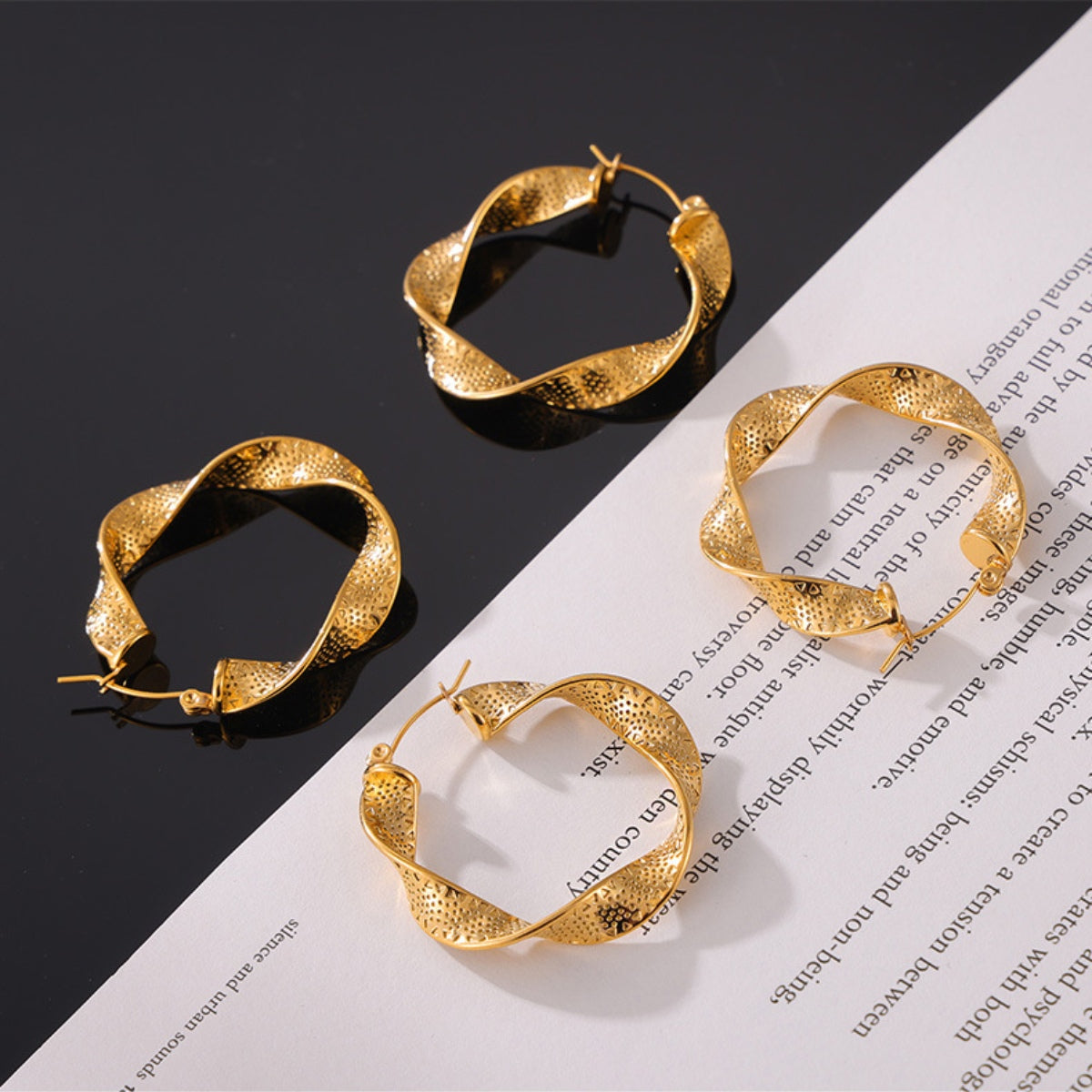 Titanium Steel Twisted Earrings - Charming Charlie