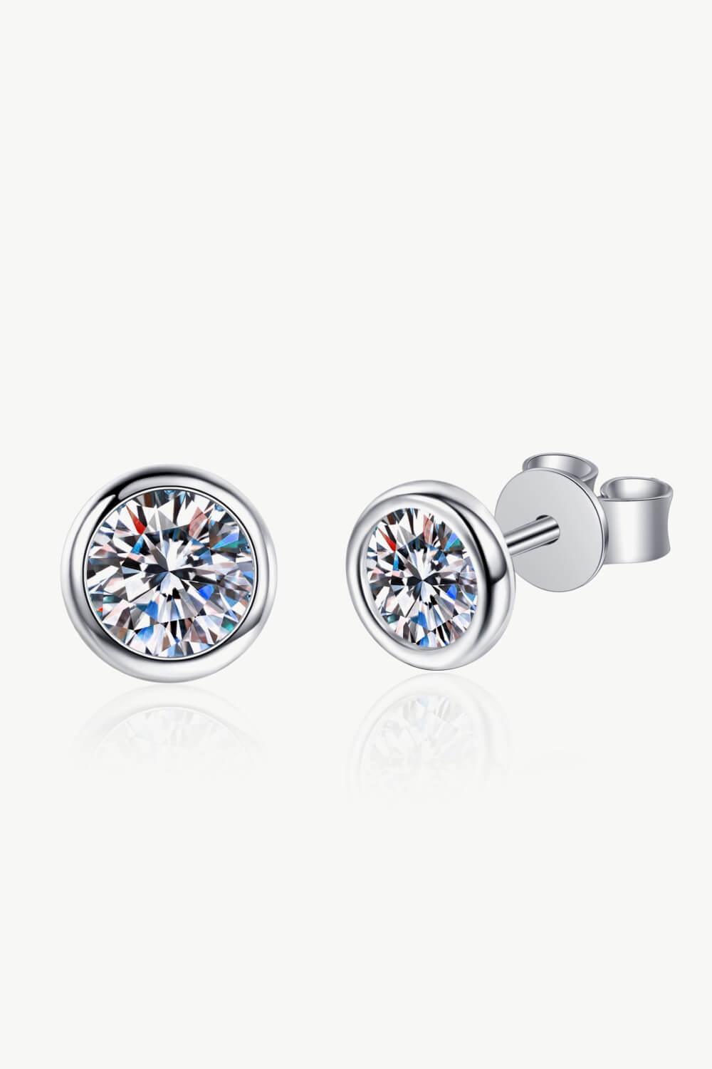 Moissanite Round-Shaped Stud Earrings - Charming Charlie