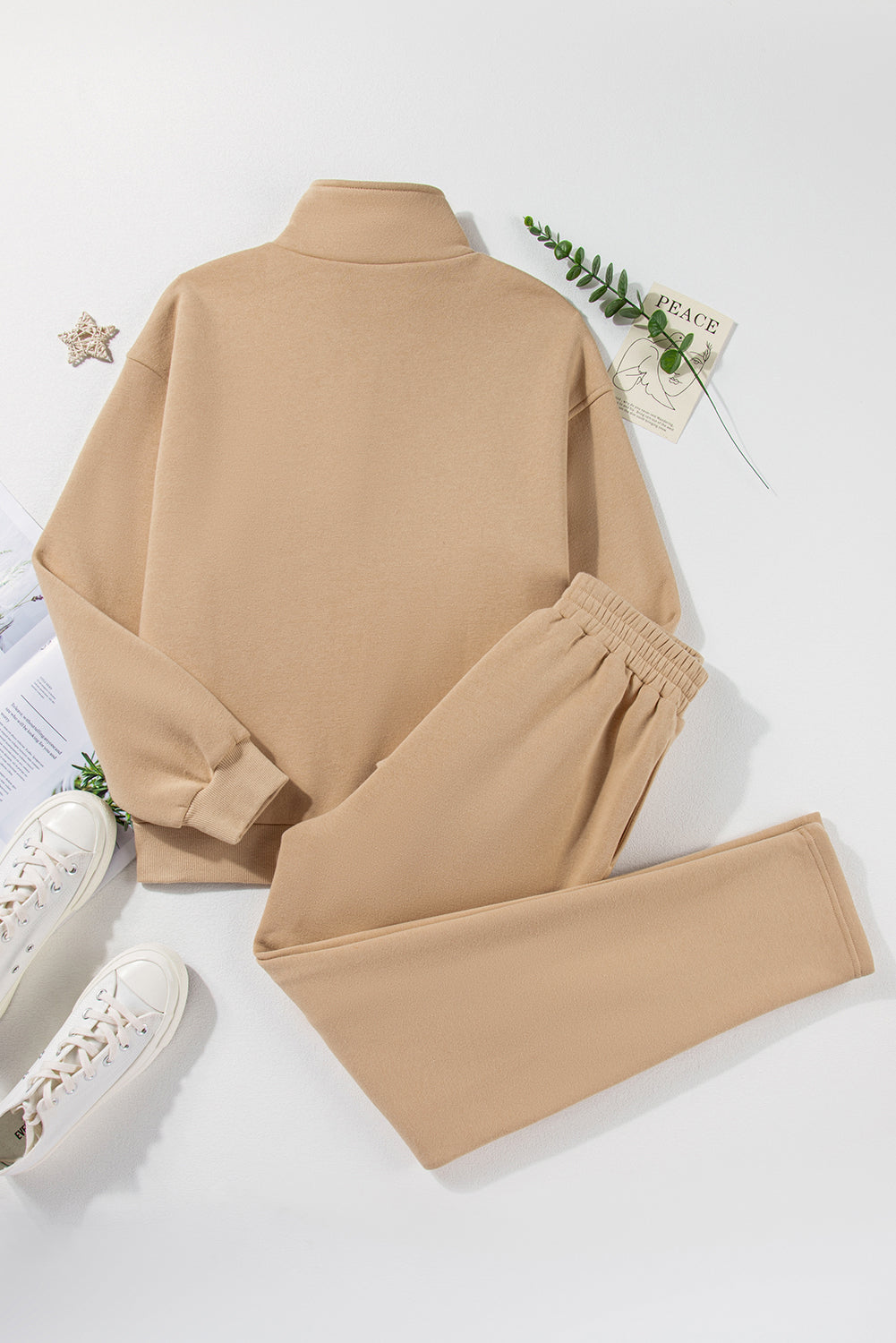 Half Snap Turtleneck Top and Pants Active Set - Charming Charlie