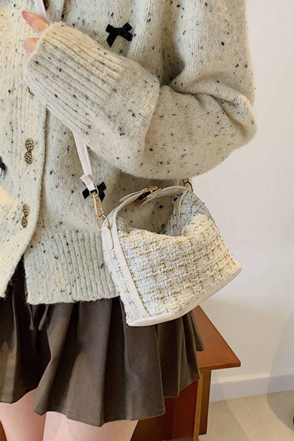 Woven Removable Strap Shoulder Bag - Charming Charlie
