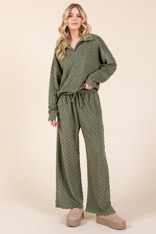 BOMBOM Tied Checkered Wide Leg Pants - Charming Charlie