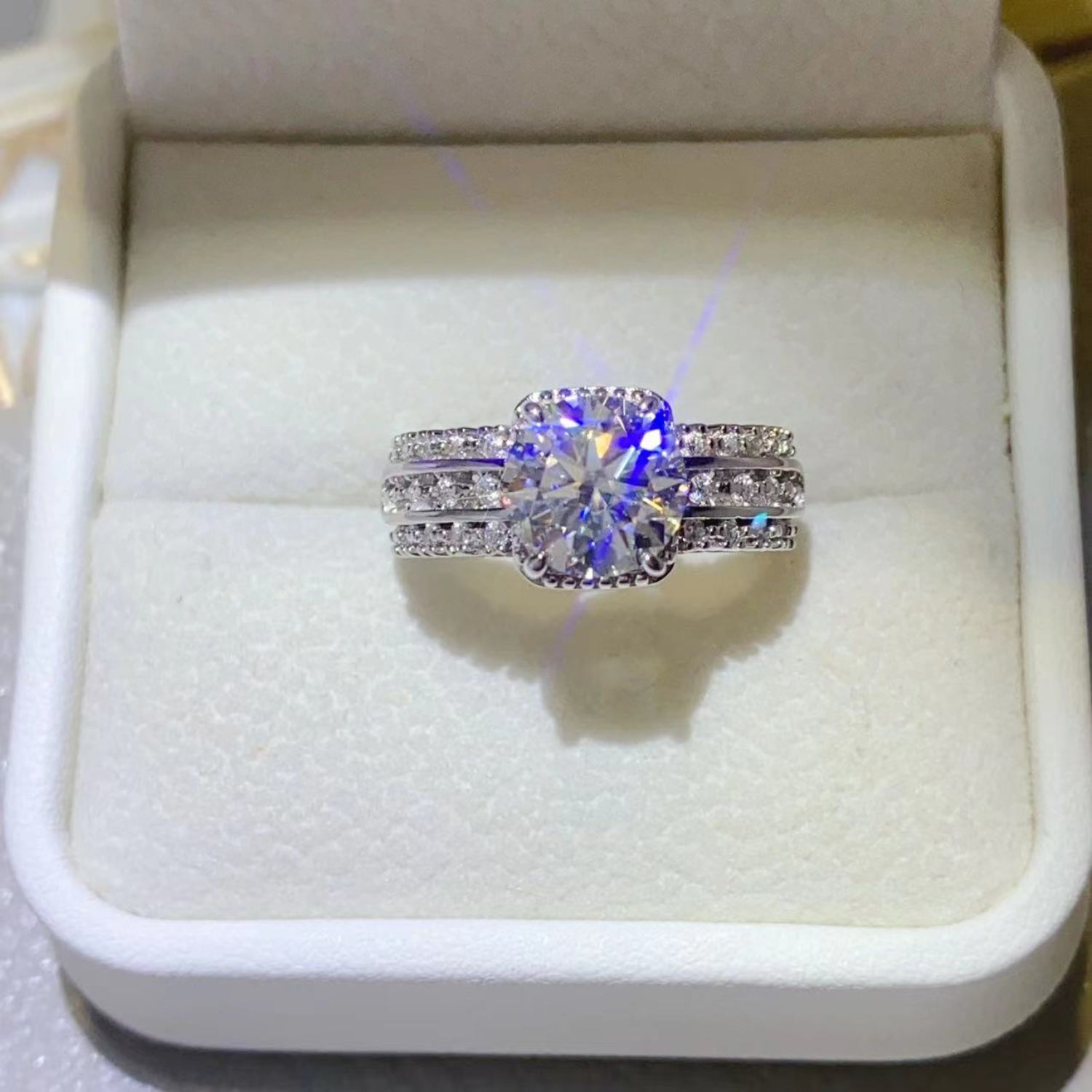 2 Carat Moissanite 925 Sterling Silver Ring - Charming Charlie