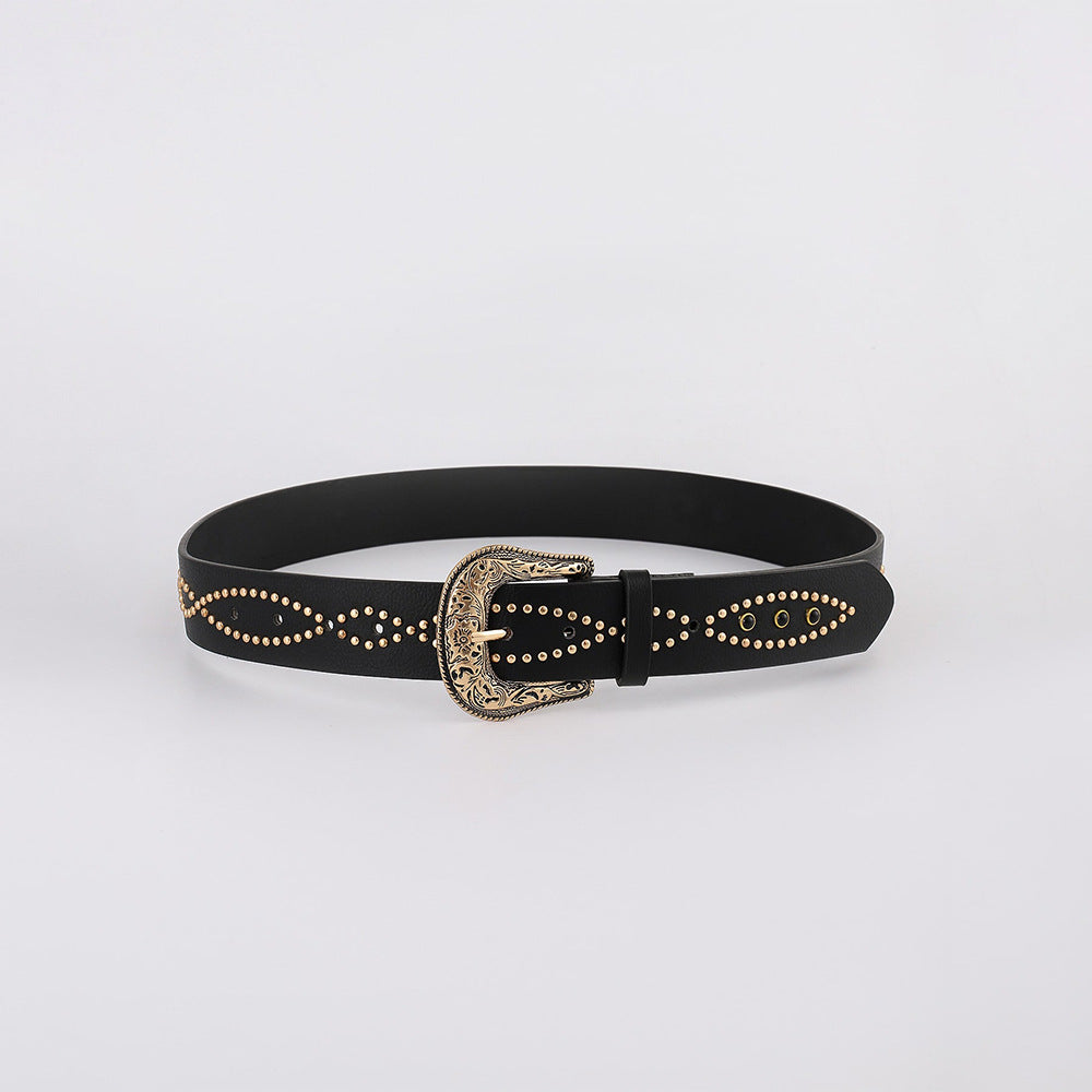 PU Leather Rhinestone Belt - Charming Charlie