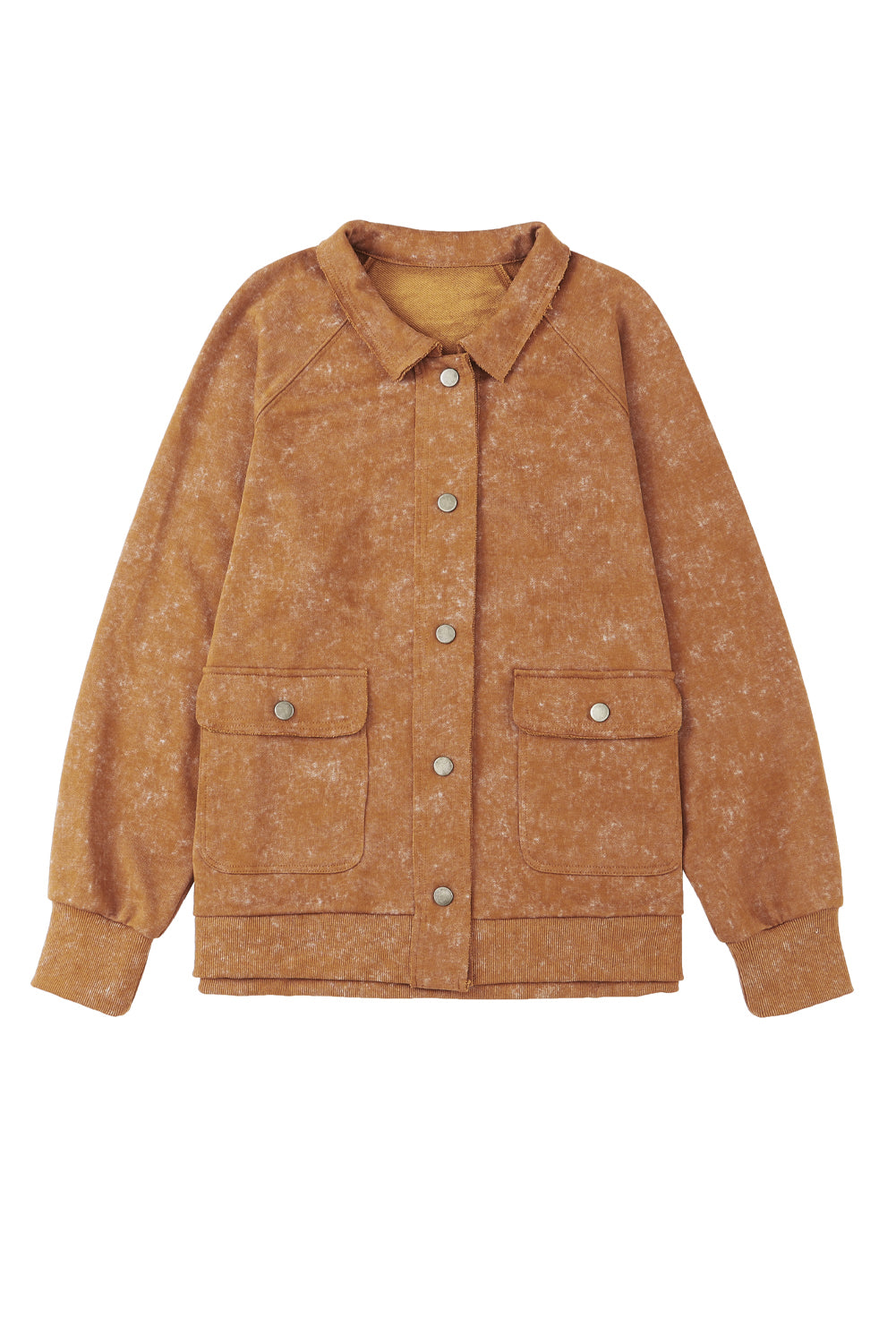 Snap Down Flap Pocket Long Sleeve Shacket - Charming Charlie