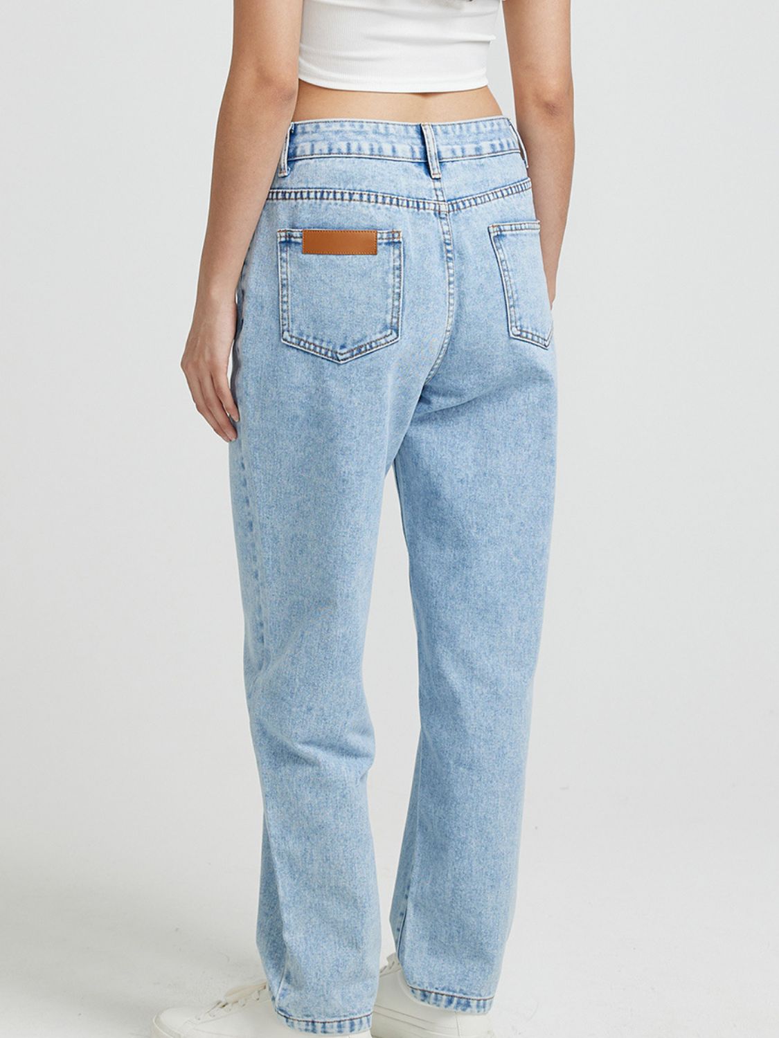 Pocketed Straight Leg Jeans - Charming Charlie
