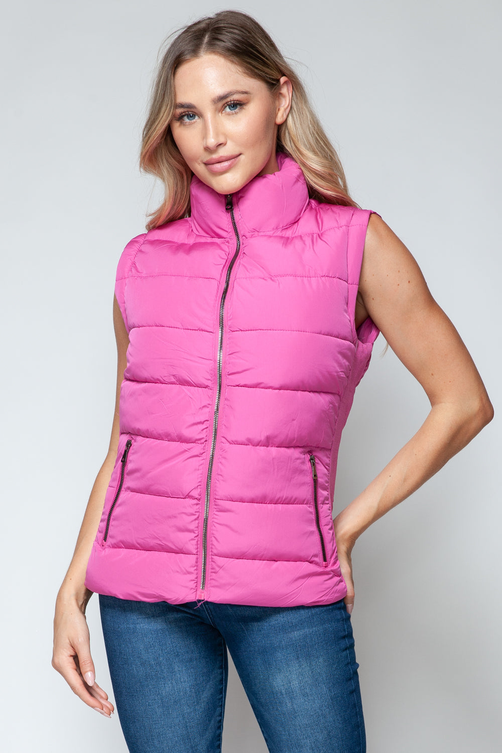 Snobbish Zip Up Turtleneck Vest with Pockets - Charming Charlie
