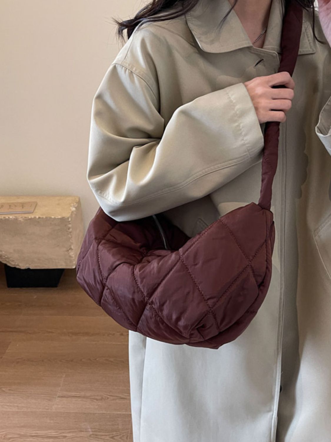 Quilted Polyester Crossbody Bag - Charming Charlie