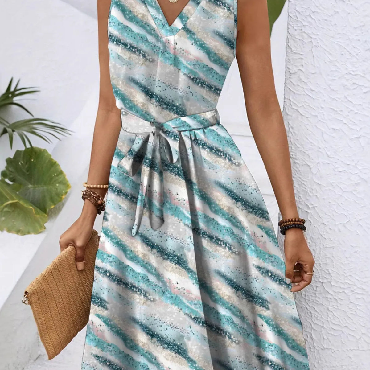 Charming Everyday Dress with Waist Tie main image 0