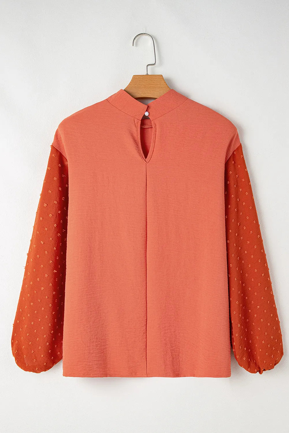 Swiss Dot Mock Neck Balloon Sleeve Blouse - Charming Charlie