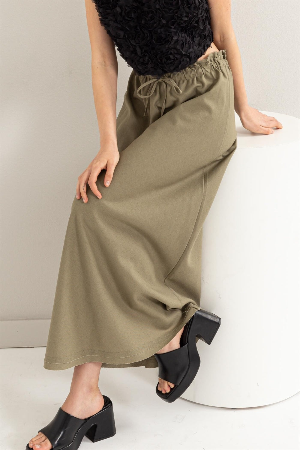 Maxi skirt made store of washed linen