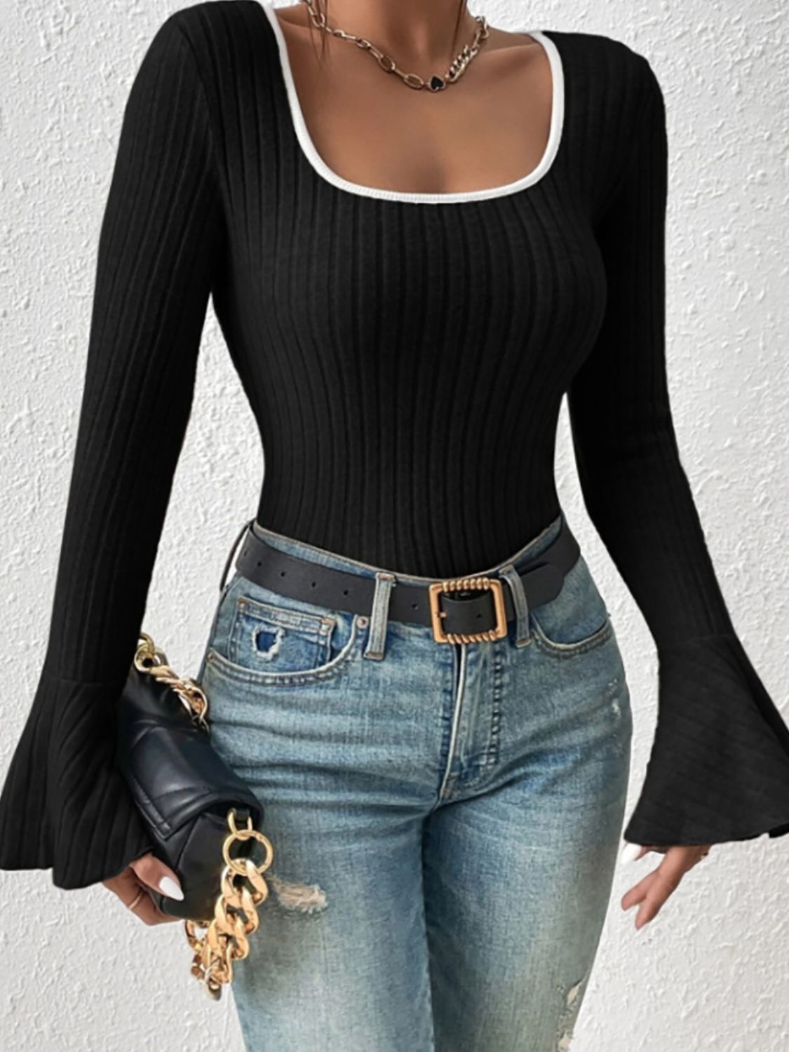 Scoop Neck Long Sleeve T-Shirt - Charming Charlie