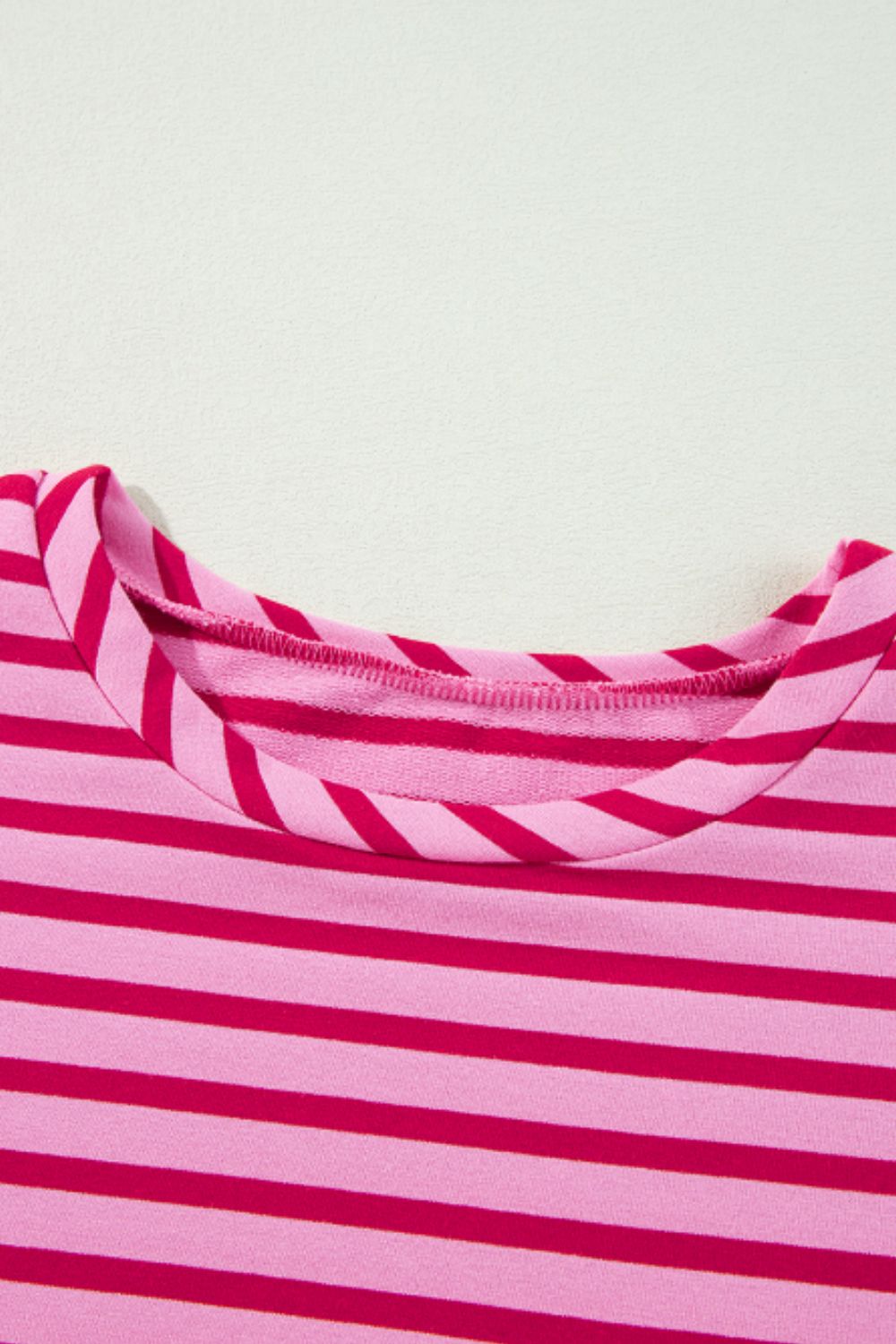Striped Round Neck Long Sleeve Sweatshirt - Charming Charlie