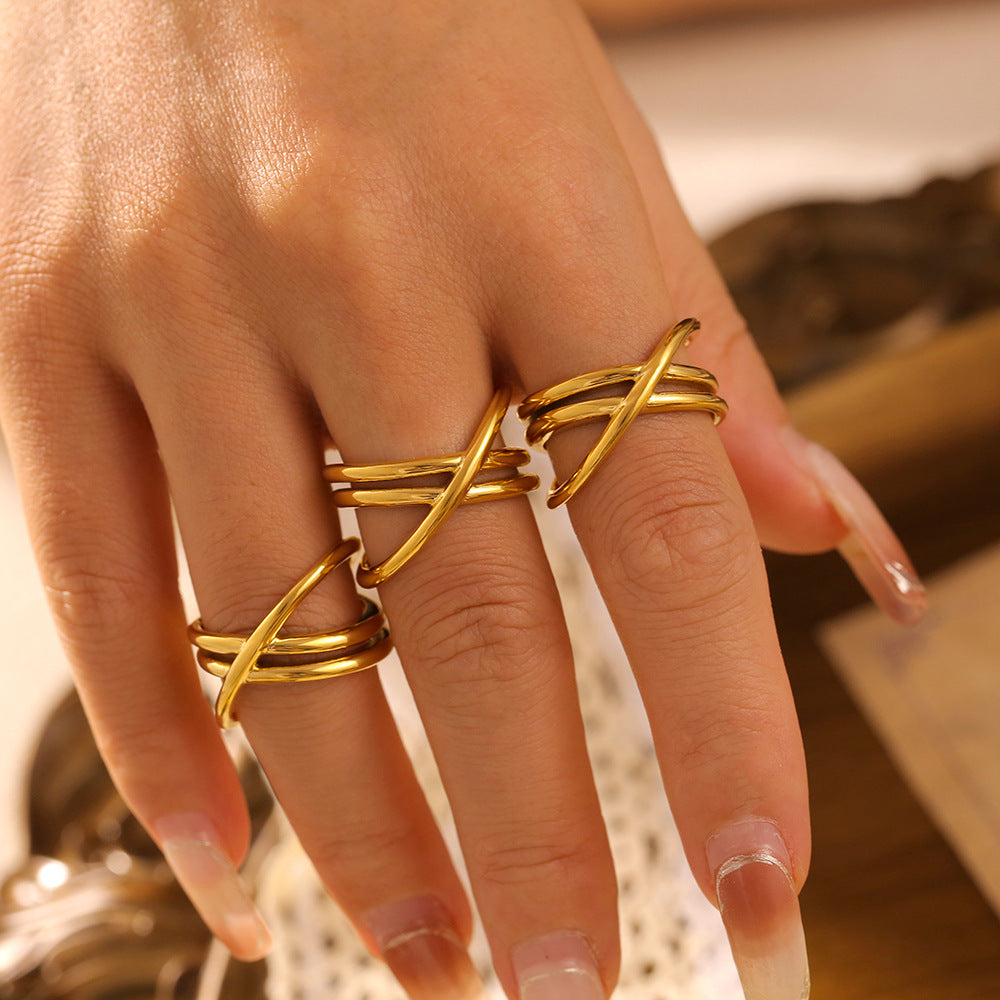 18K Gold-Plated Crisscross Ring - Charming Charlie