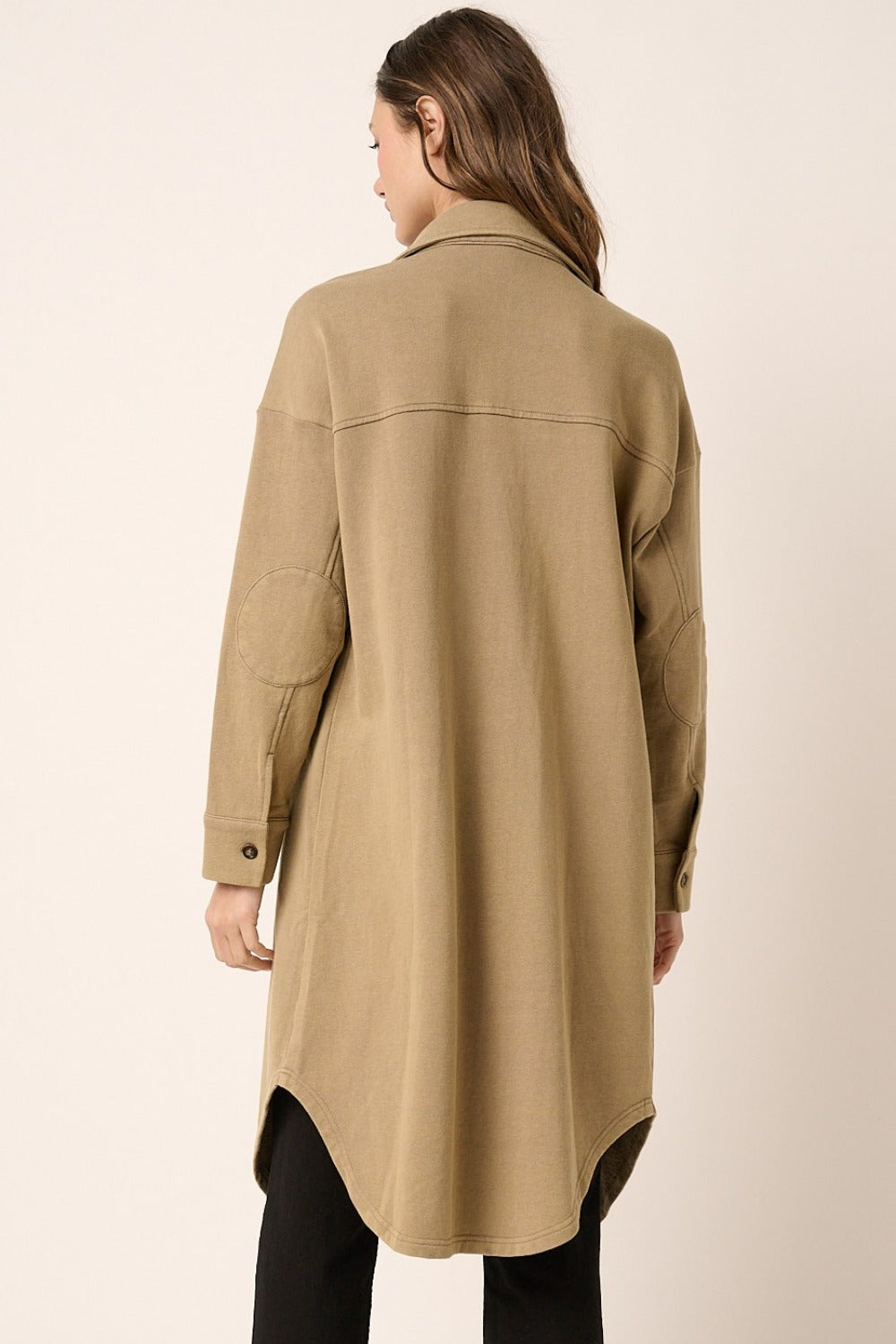 Mittoshop Acid Wash French Terry Longline Shacket - Charming Charlie