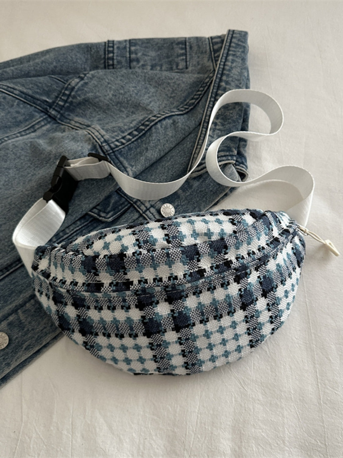 Plaid Wide Strap Crossbody Bag - Charming Charlie
