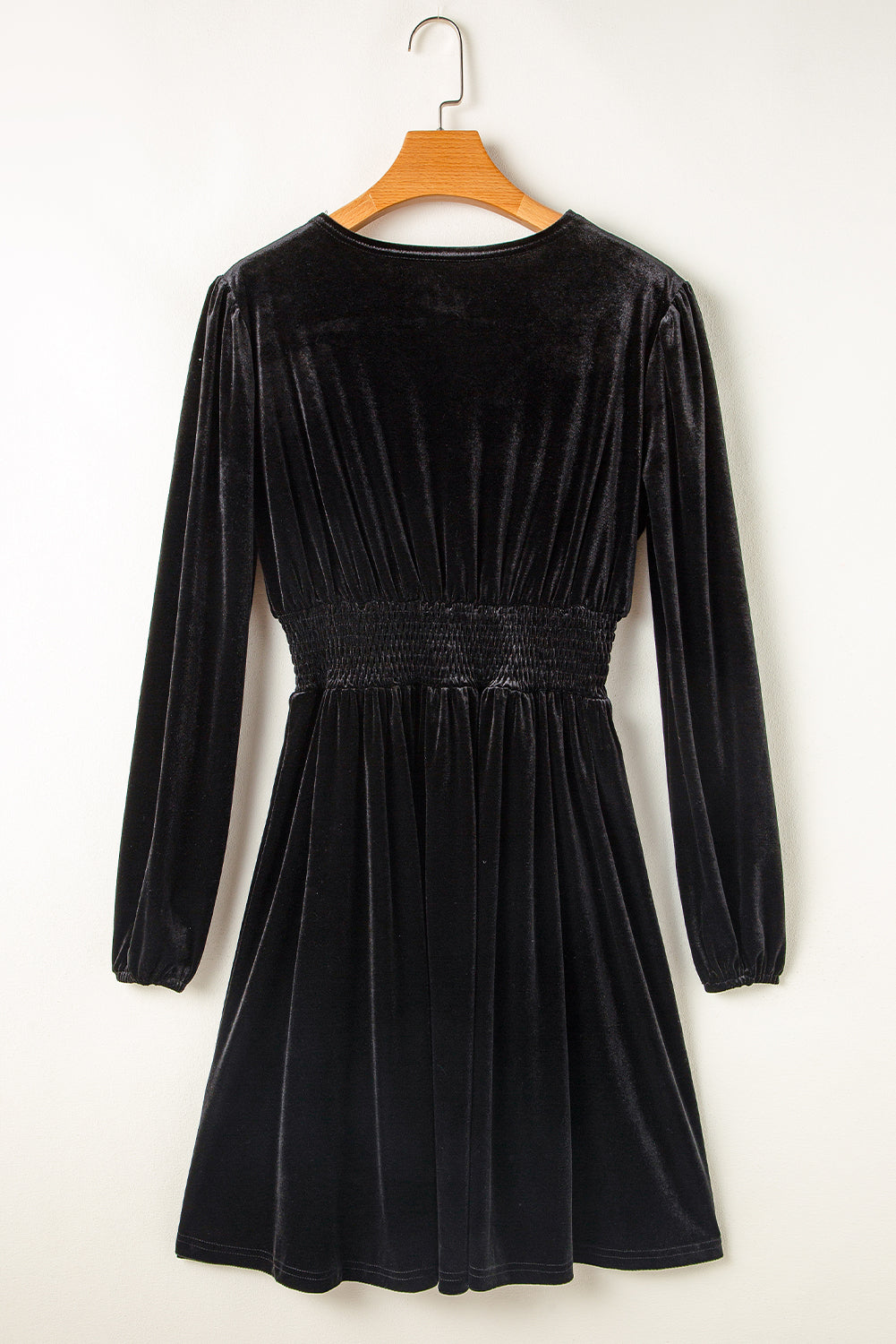 Surplice Long Sleeve Velvet Dress - Charming Charlie
