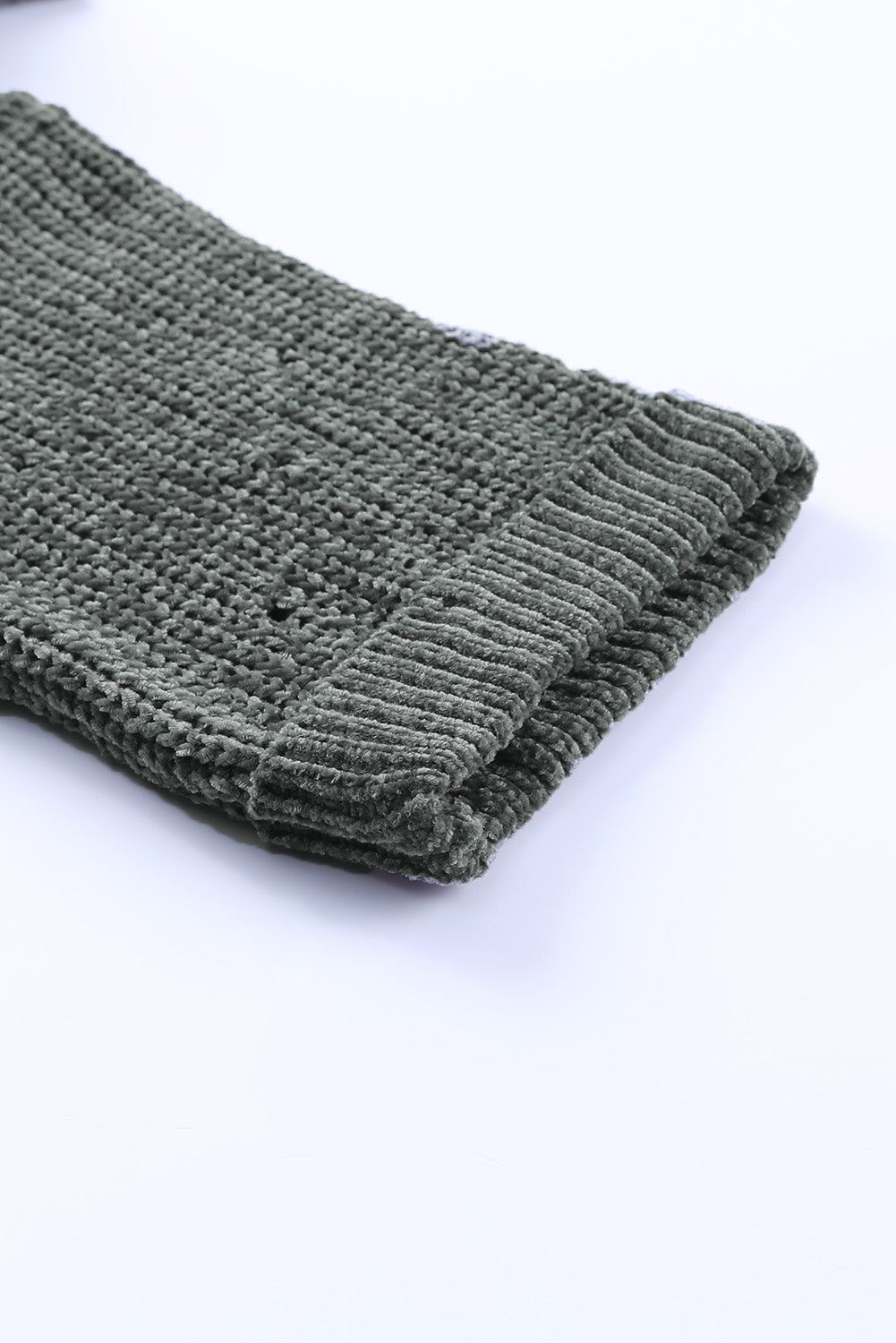 Distressed Round Neck Drop Shoulder Sweater - Charming Charlie