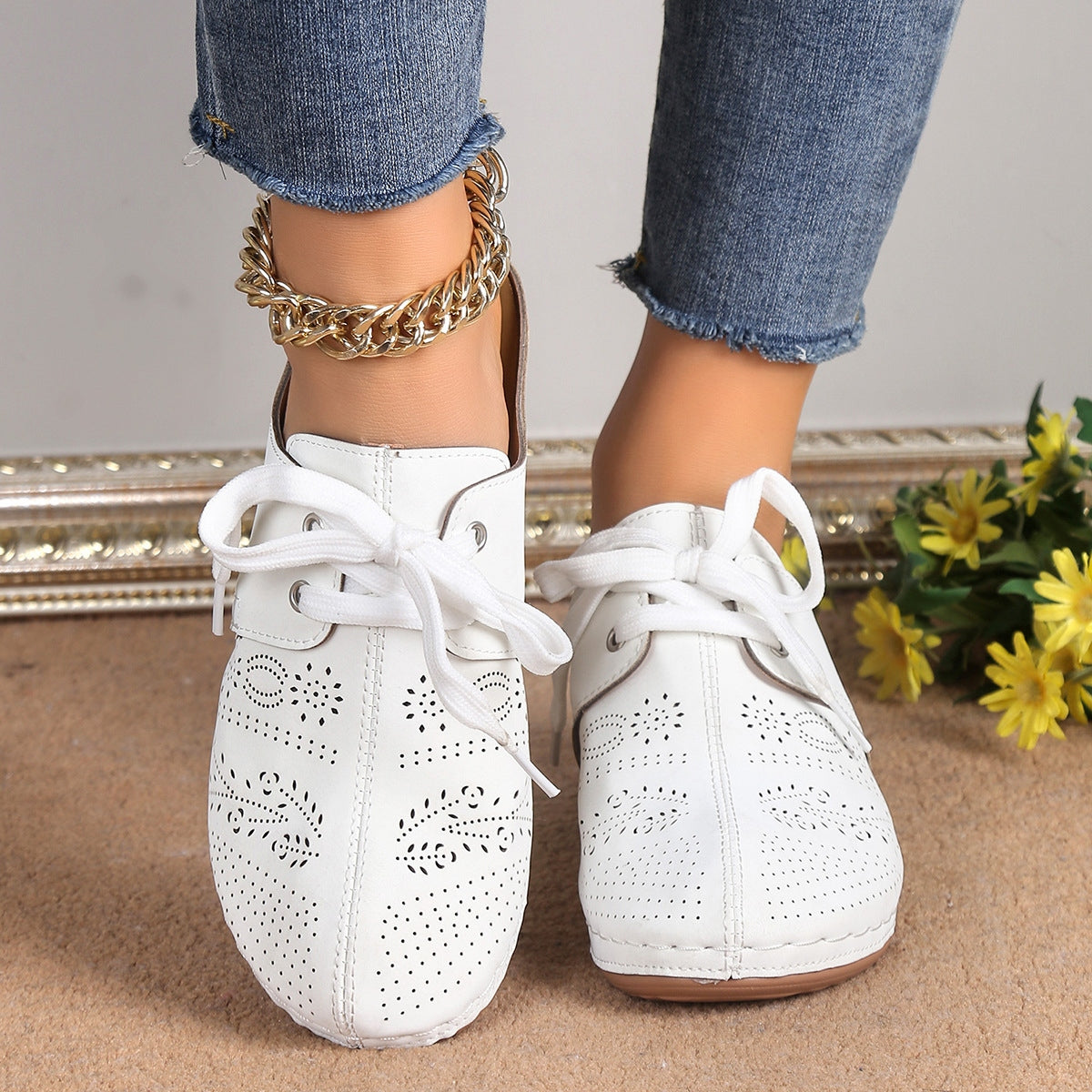 Lace-Up Round Toe Wedge Sandals - Charming Charlie