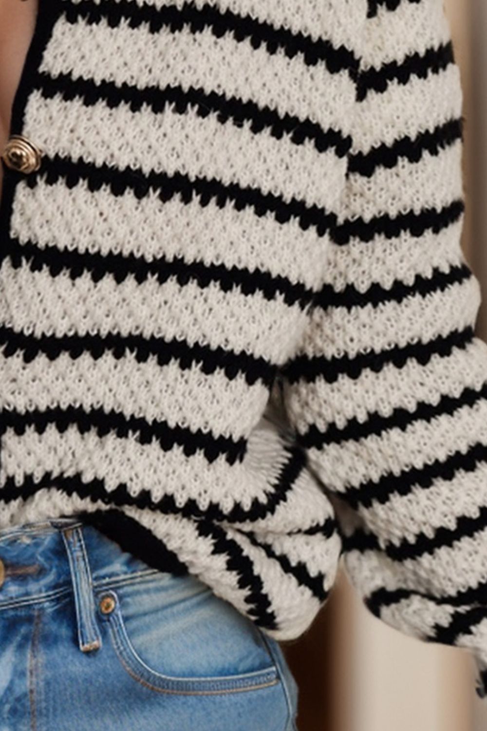 Striped Button Up Long Sleeve Cardigan - Charming Charlie