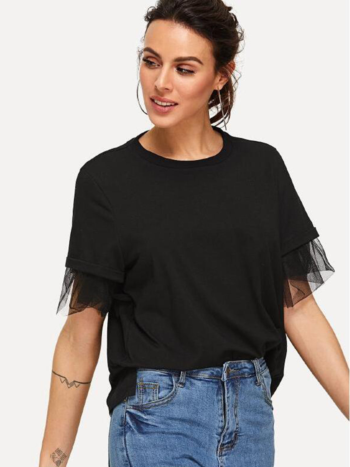 Round Neck Short Sleeve Top - Charming Charlie