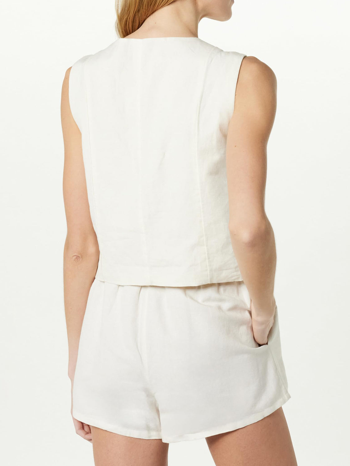 Button Up V-Neck Top and Pocketed Shorts Set - Charming Charlie