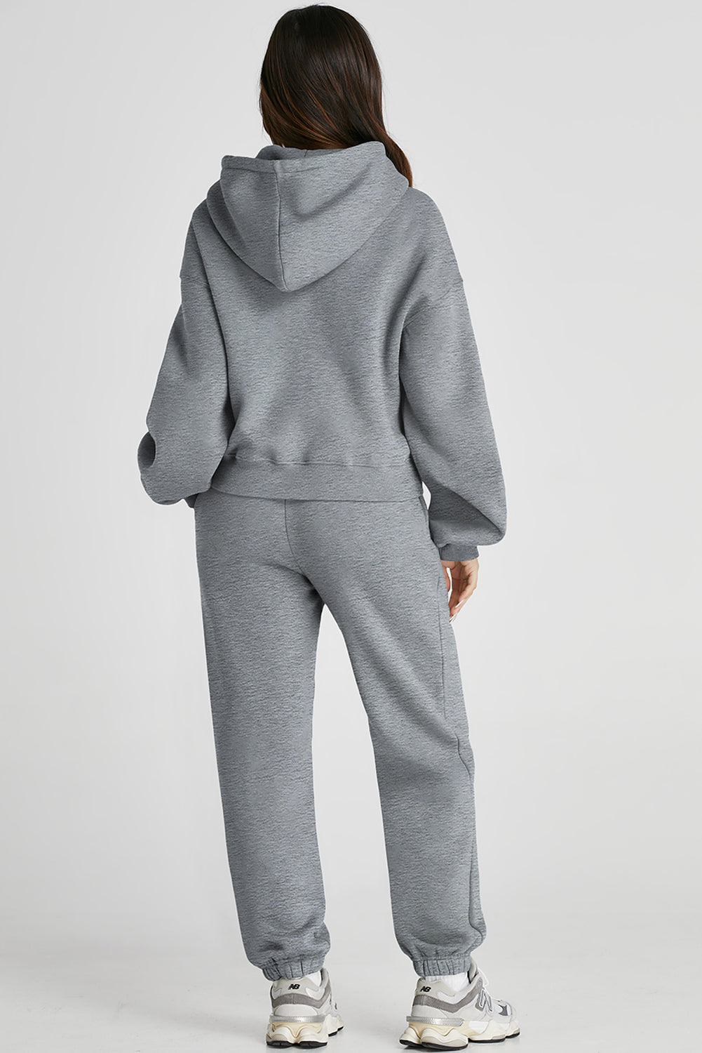 Dropped Shoulder Hooded Top and Pants Active Set - Charming Charlie