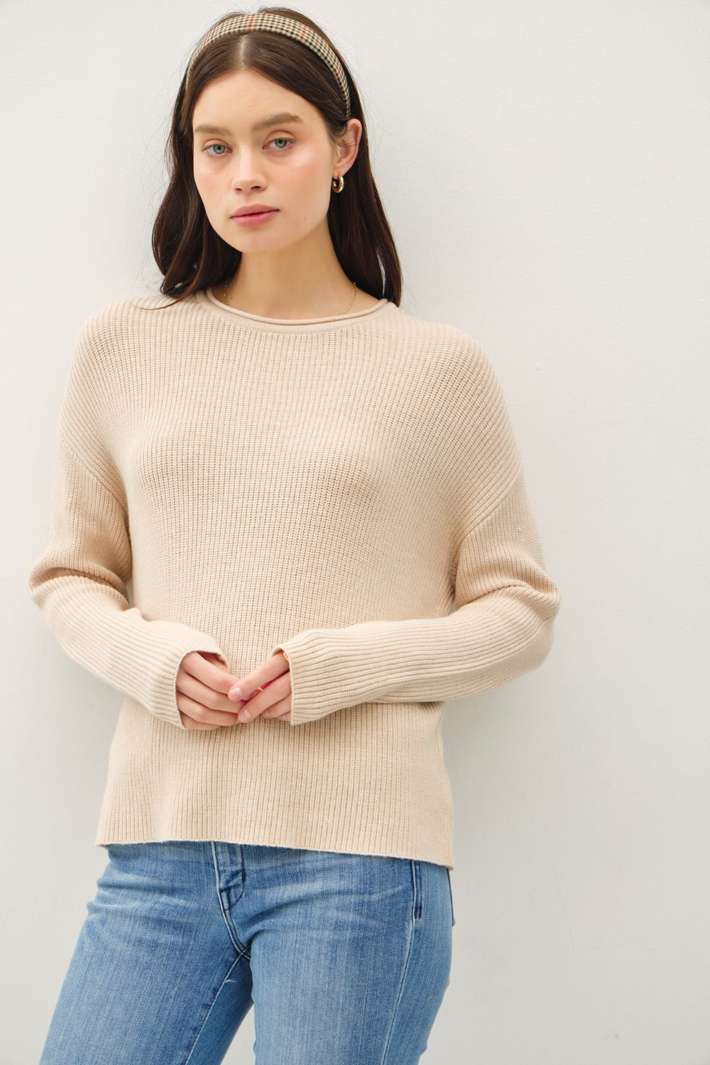 Be Cool Round Neck Long Sleeve Sweater - Charming Charlie