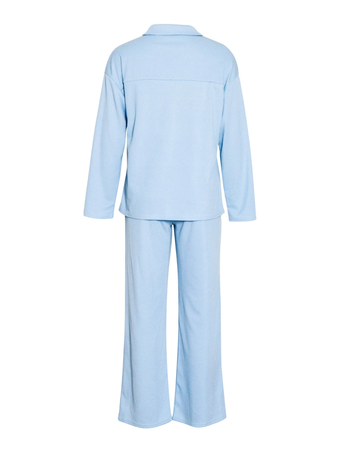 Collared Neck Long Sleeve Top and Drawstring Pants Set - Charming Charlie