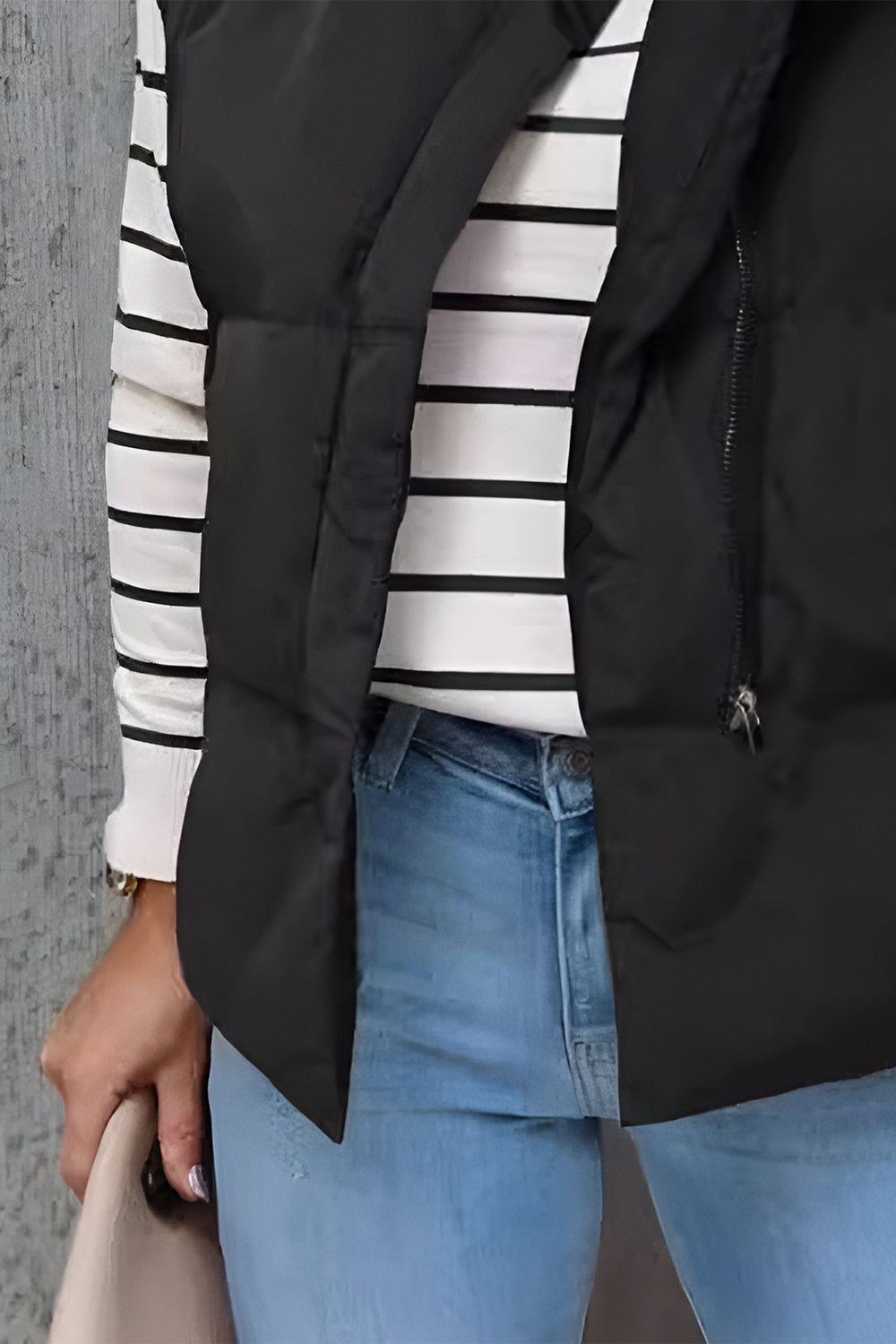 Zip Up Vest Coat with Pockets - Charming Charlie