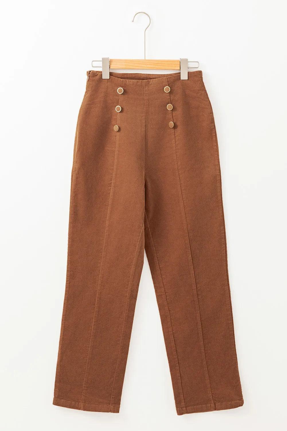Decorative Button Straight Leg Pants - Charming Charlie