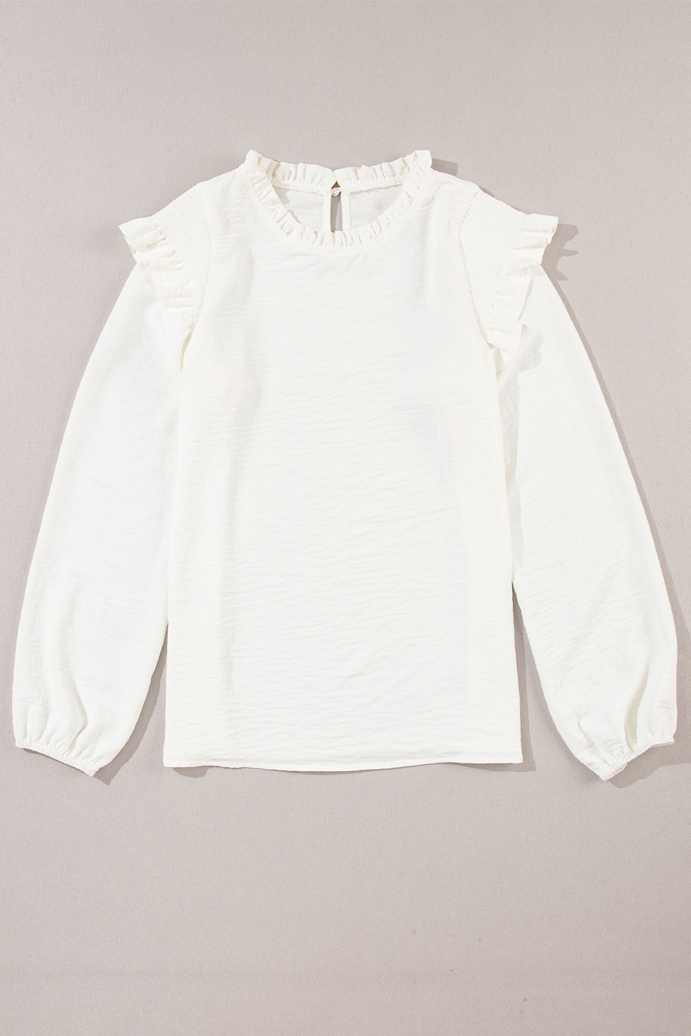 Frill Mock Neck Ruffled Balloon Sleeve Blouse - Charming Charlie