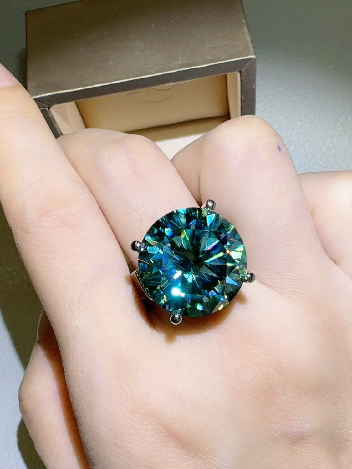 20 Carat Moissanite 925 Sterling Silver Ring - Charming Charlie