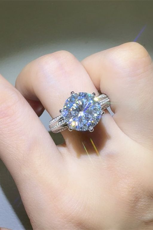 5 Carat Moissanite 925 Sterling Silver Ring - Charming Charlie